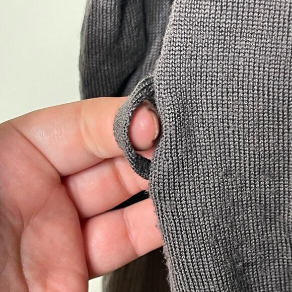 Fendi Long Sleeve V Neck Merino Wool Cardigan Sweater Gray IT 44 US 8 - Picture 6 of 13